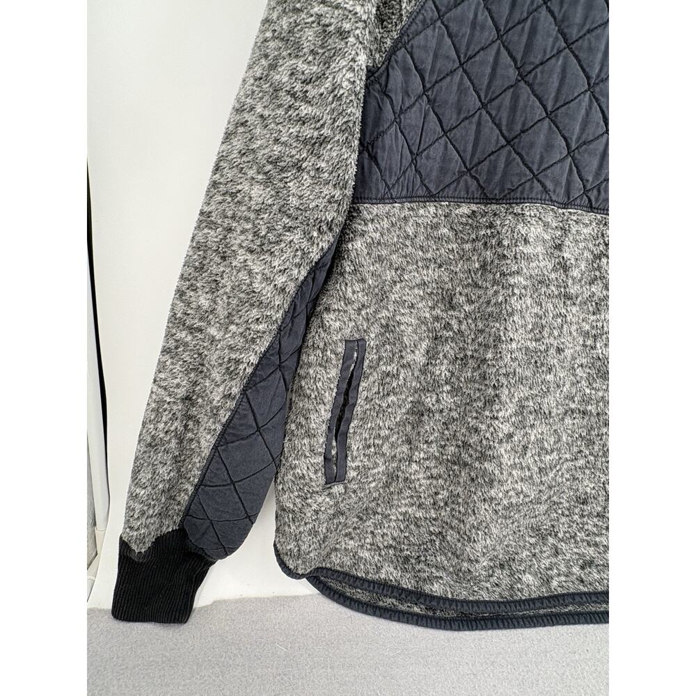 Abercrombie & Fitch Jacket Womens S Heather Gray Fleece Asymmetric Snap Pullover - Picture 3 of 8